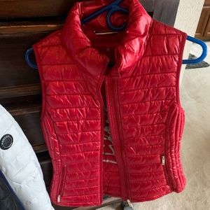 Red puffer vest